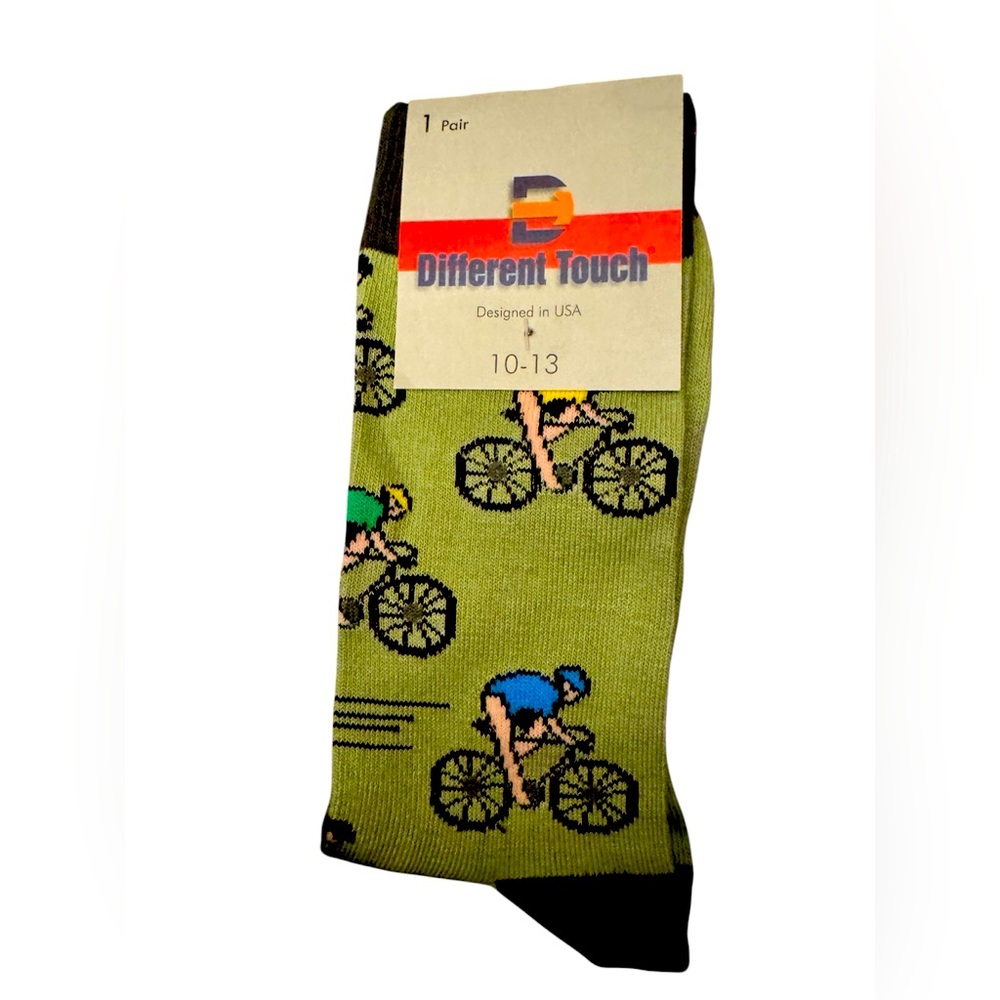 Different Touch - men’s dress sock - cycling theme